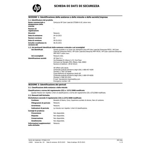 Toner 508A HP nero  CF360A